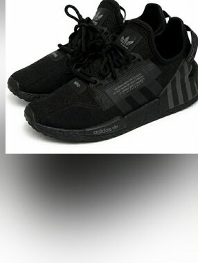Adidas NMD_R1 V2 Black Grey FZ6238 Youth Size 6 Sneakers Triple Black Women 7.5.